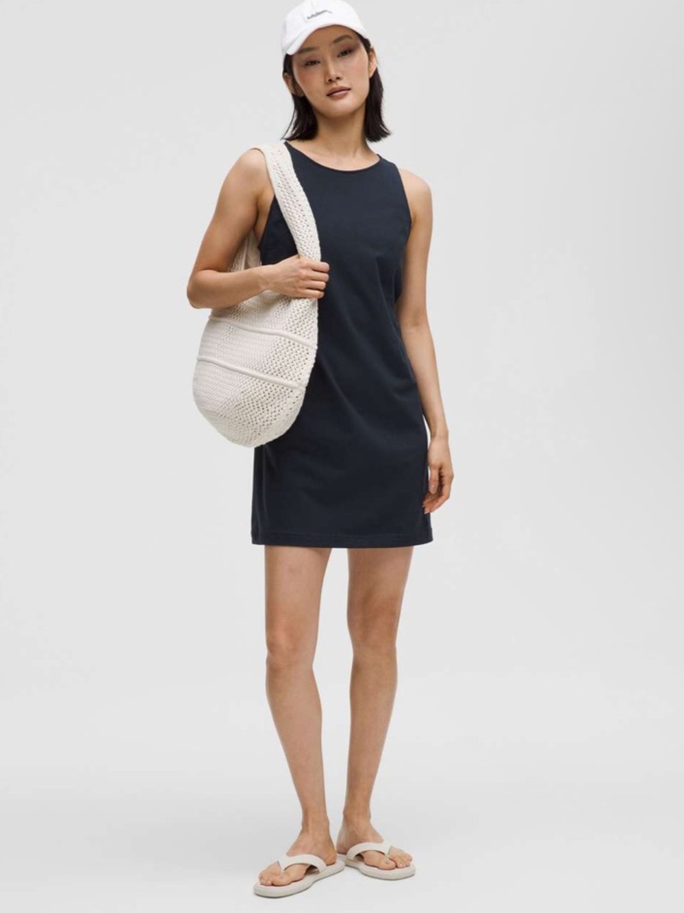 NWT Lululemon Organic Cotton Cinched-Waist Dress True Navy Size Small